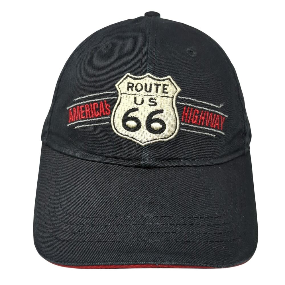 Route US 66 America's Highway Strapback Baseball Cap Black One Size OR Brands